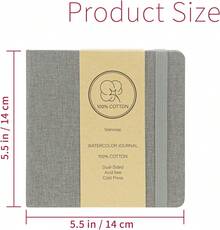Vienrose Watercolor Sketchbook, 5.5"X5.5" Watercolor Journal With 24 Sheets 140 LB (300 GSM) Cotton Watercolor Paper, Grey Linen Cover Water Coloring Sketch Book As Travel Notebook - ColorB - View 2