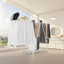 Tendedero Plegable 2 Niveles con Pinzas para Calcetines Tendedero de Ropa 1470 mm de Tendido 31 Barras de Secado Tubos de Hierro y Plástico PP Altura Ajustable para Exterior, Interior, Blanco - Tendedero de ropa de 2 niveles, 1470 mm - Ver 9