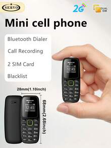 SERVO BM310 Mini Phone, 2 SIM Standby, Bluetooth Dialing, Call Recording, Blacklist, 2G GSM Small Phone - Black - View 1
