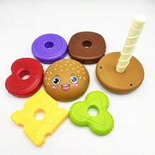 Mainan Susun Berbentuk Hamburger, Mainan Edukasi Kognitif Multi-Warna, Koordinasi Mata-Tangan & Puzzle Putar, Hadiah Sempurna untuk Anak Laki-Laki dan Perempuan di Hari Ulang Tahun, Natal atau Halloween, Warna Acak - MultiWarna - View 9