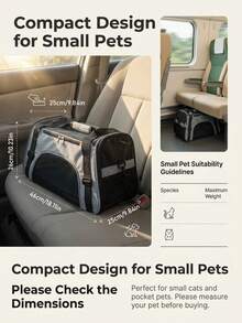 Soft-Edged Foldable Pet Carrier Bag, Suitable For Cats And Small Dogs - Breathable, Scratch-Resistant, Waterproof, Easy To Clean, Lightweight And Portable, With Detachable Shoulder Strap, Suitable For Car/Travel/Airplane/Home Use - Multicolor - View 3