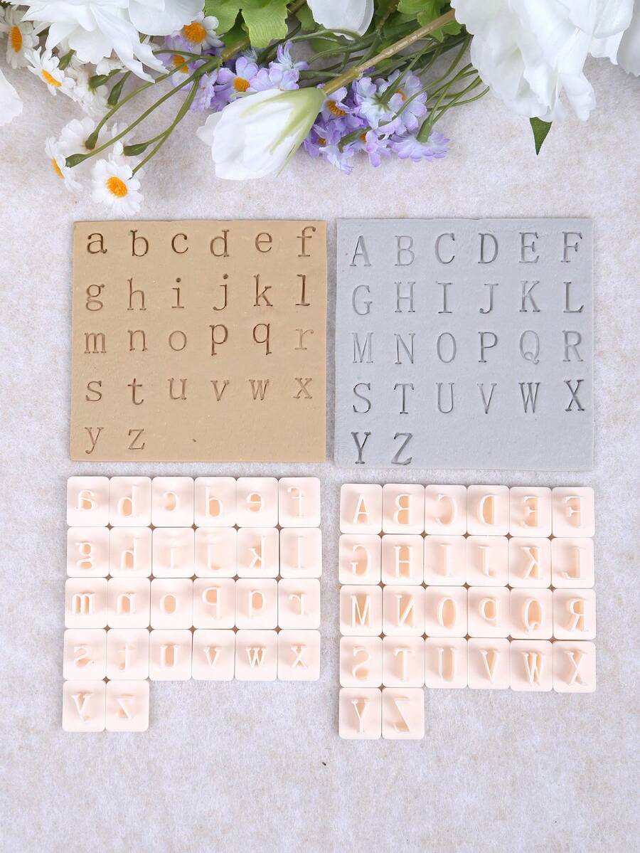 Uppercase Lowercase Letters Clay Cutters Molds Set, 26Pcs Multi-Piece Clay Cutter For Jewelry Making, High-Precision Crafting Kit For Pendants - Letter - View 1
