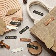 3/9/18/27/36/42Pcs Heart Shaped Handmade PU Labels, Faux Leather Sew-On Labels, Knitted Decorative Accessories With Holes For DIY Hand Sewing, Crochet, Knitting Hat Decoration - Multicolor - View 6