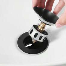 Bathroom Sink Drain With Overflow, Brass And 304 Stainless Steel  Up Drains, Anti-Clogging Vessel Sink Drain Strainer, All Metal Hair Catcher Drains Stopper, For Sinks With Overflow Holes-XY298451 - Multicolor - View 4