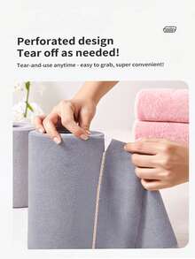 10pcs Thickened Microfiber Cleaning Cloths, High Absorbency, Lint-Free, Non-Shedding, Reusable Disposable Wipes, Dry & Wet Use, Suitable For Home, Kitchen, Car And All Rooms, Convenient Roll-Type Tear-Off Multi-Purpose - A - View 7