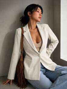 Women Blazers - White - View 7