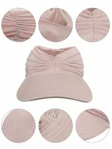 1 Stück Damen UPF 50+ UV-Schutz Sonnenhut, Damen Outdoor Sport Sonnenhut, Cut Out Hut, leichter faltbarer Pferdeschwanz Sport Hut, geeignet für Sport, Strand, Golf, Wandern - Verschiedenfarbig - Übersicht 7