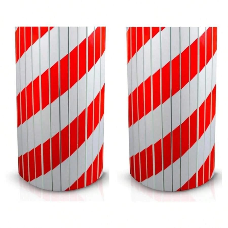 Zylx shopping - Pack de 2 Protectores Adhesivos de Parking, Espuma de 2cm, Franjas Rojas/Blancas - 4 Modelos a Elegir - 25*20cm Flexible - Ver 1
