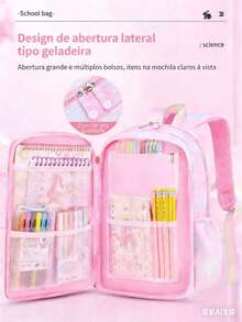 New Korean Version Girls School Backpack Spine Protector For Girls Ultralight Refrigerator Style Mini Backpack With Door Opening New Model 2024 - Baby Blue - View 2