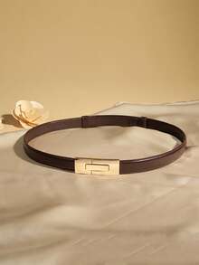 2/1pc New High-Quality Women's Belt With Gold Buckle, Multifunctional Belt, Suitable For Dresses, Jeans, And Sweaters - Multicolor - View 9