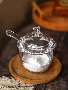 1 Set Stoples Bumbu Berbentuk Hati dengan Hiasan Manik-Manik dan Sendok, Kotak Bumbu Dapur Transparan, Wadah Bubuk dengan Tutup, Stoples Bubuk Cabai dengan Tutup Sendok, Mangkuk Dessert Dekoratif Komersial, Cocok untuk Rumah, Restoran, Kafe, Toko Dessert, Hadiah, Acara Kumpul-kumpul, Pesta - Clear - View 10