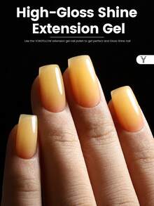 YOKEFELLOW 15g Orange Soak-Off Builder Gel For Nail Extensions, UV LED Long-Lasting Thickening Gel, Summer Vacation Nail Art, Best Gift For Women And Girls - Orange - View 4