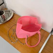 Borsa in PVC trasparente, borsa da spiaggia estiva, borsa impermeabile, borsa a tracolla con catena, borsa a tracolla per donne - Giallo - Visualizzare 4