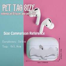 1pc Customized Engraved Bat-Shaped Pet ID Tag - Personalized Halloween Theme Pattern Dog And Cat Name Tag, Stainless Steel Collar Pendant - Anti-Lost Keychain, Engraved With Name And Contact Information - Colorful Fashion Outdoor Pet Accessory - Perfect Gift For Pet Safety - Multicolor - View 3