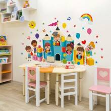 1/2/6 ark Back to School-väggdekaler för barnrumsdekoration, färgglatt hjärtträd, barnkammardekor, vinylklistermärken för klassrum, fönster- och dörrdekor - Multifärgad - Visa 7