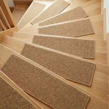 20x80cm Camel Color Faux Sisal Stair Tread Carpet, Non-Slip And Wear-Resistant Indoor/Outdoor Stair Runner, Fashionable Home Decor Carpet - Camel - View 2