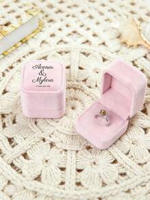 Custom Square Velvet Ring Box With Lid - Vintage Wedding Engagement Jewelry Display Box, Suitable For Engagement/Wedding/Anniversary Gifts, Earring And Ring Storage - Luxury Packaging, Jewelry Box - Multicolor - View 7
