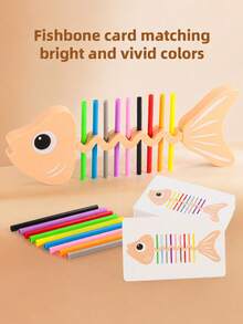 Children's Fun Color Matching Game - Enhancing Color Recognition Skills - Early Education Fine Motor Fish Bone Color Matching Toy - Multicolor - View 3