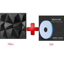 1/11/22/33pcs Diamond Design Decorative 3D Wall Panels, 30cmx30cm Matte White/Black, DIY Home Decor Wall Stickers, Gaming Room, Bedroom Decoration, Compatible With Self-Adhesive Glue - Multicolor - View 20