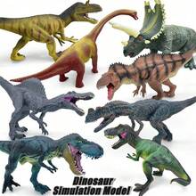 8 Styles 8-14Inch Hand-Painted Jurassic Dinosaur Models, T-Rex Allosaurus Brachiosaurus Triceratops, Room Decor Collectible Toy Gift For Boys - Multicolor - View 11