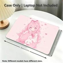 小女孩 UV 印花圖案筆電保護殼，透明硬殼保護套，適用於 MacBook Air 和 Pro/ Matebook D14/D16，耐用塑料 - 查看 5