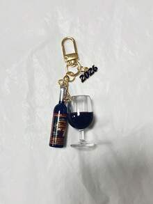 Realistic Red Wine Goblet Keychain, Fake Wine Bottle Keychain, Mini Wine Glass Keychain, Accessory Hanging Chain, Unisex Bag Charm Pendant, Suitable As A Gift For Best Friends, Sisters, Colleagues, Couples, Birthday Gift - Multicolor - View 13