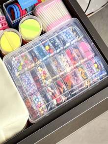 透明塑料收納套組，包含1個大收納盒、30個小收納盒與標籤，適合存放珠飾、珠寶與手工藝品，耐用實用，珠寶收納盒 - A - 查看 4