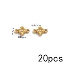 20 Peças Pingentes de Aço Inoxidável Banhados a Ouro 18K com Duplo Furo, Conectores Vintage Boho para Fabricação de Joias, Suprimentos para Fabricação de Joias DIY - Conector duplo suspenso - Visão 28