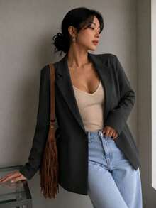 Women Blazers - Black - View 8