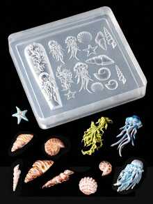 Beautizon Nailartlab 3D海底世界系列－海星、海螺、水母、扇貝造型美甲模具，適用於美甲花卉裝飾沙龍配件工具、美甲用品、美甲工具、美甲藝術工具 - 彩色 - 查看 4