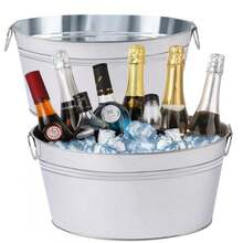 2Pack Large 3.6 Gallon Galvanized Ice Buckets With Carry Handles,  Ice Bucket For Parties, Mimosa Bars, Beverage Tubs, And Beverage Stations For Champagne, Cocktails, Beer, Wine - View 1
