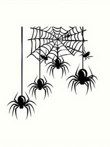 1/3pcs Halloween Spider Switch Sticker - Removable Realistic Black Spider And Web Design, Suitable For Indoor Home Decor, Living Room, Bedroom, Party Supplies, Halloween Decor, Bedroom Decor, Smooth Surfaces - Multicolor - View 3