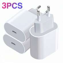 3pcs/2pcs/1pc 30W Multi-Function Wall Charger, Supports Multiple Specifications, Suitable For IPhone 17/16/15/14 Pro Max/14 Pro/14 Plus/14/13/12/11 And Other Models With 30W PD Fast Charging, Suitable For Home, Office And Travel Use - EU C Type Plug(220-240V) - View 2