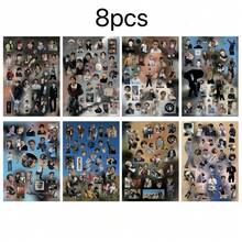 8pcs CORTI/S Cut-Out Sticker Set, Korean Style Idol Peripheral Stickers, Fan-Girl Scrapbook Card Packing Material, Suitable For DIY Luggage, Water Cup, Decorative Stickers, Gift For Best Friend - Multicolor - View 10