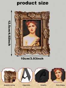 1pc Vintage Gold Square Photo Frame Decor, Includes 1 Paper Insert, Suitable For Home Decoration, Photo Display, Gift For Birthday, Graduation - Multiple Styles - View 11