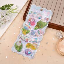 25pcs-Q-Lia 3D Ancient-Style Small Water Droplet Relief Three-Dimensional Crystal Sticker, Cute Glittering Raindrop Character Crystal Glue DIY Decorative Sticker - Multicolor - View 5