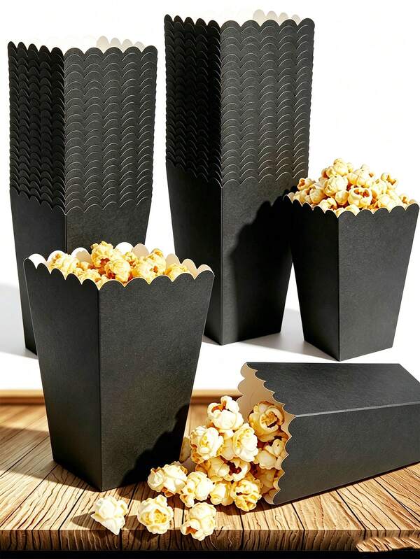 100/48/36/24/12pcs/1pc White Popcorn Boxes, 2 X 4.5 X 3 Inch Mini Popcorn Boxes, Suitable For Movie Night Decor, Christmas/Halloween