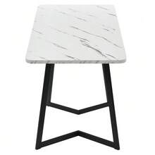 117cm Dining Table With 4 Chairs Set, Rectangular Dining Table, Modern Kitchen Table Set, Dark Grey Linen Dining Chair, Black Table Legs - 灰色 - 查看 10