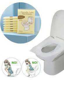 10pcs Disposable Paper Toilet Seat Covers, Flushable Paper Toilet Seat Covers, Suitable For Adult Toilet Training, Essential Disposable Supplies For Public Restrooms, Airplanes, Camping, Travel, Hotel, Outdoor, Guest Room, Beach Travel Mini Pack, Menstrual Disposable Supplies, Bathroom Accessories - Multicolor - View 5