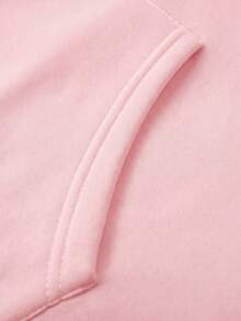 SU ER Men's Autumn/Winter Printed Loose Thermal Lined Hoodie | Leading Fashion - Pink - View 10