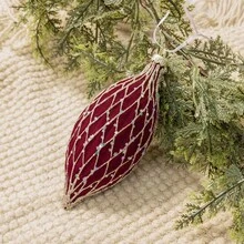 10/12pcs Burgundy Velvet Christmas Ball Ornaments, Shiny Rhinestone Hanging Decorations, Gift Box Set, Suitable For Christmas Tree, Home And Holiday Party - Multicolor - View 3