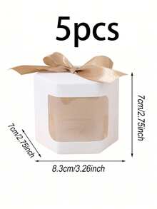 10/5 Pcs Hexagonal Window Kraft Gift Boxes Baking Packaging Boxes, Mini Cupcake Containers Ideal For Surprise Small Gifts, Weddings, Birthdays And Gender Reveal Parties Perfect For Party Favor Packaging And Decorative Use - View 12