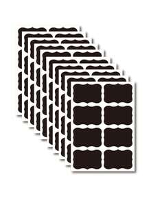 10pcs Reusable Waterproof Chalkboard Labels,Glass Jar Label Stickers,Wavy Shape Self-Adhesive Labels For Kitchen & Pantry Organization,Containers,Jars Spices,Wine Glasses,Food Storage,Home And Office Scrapbooking,Wedding,School Supplies,BackToSchool - Multicolor - View 12
