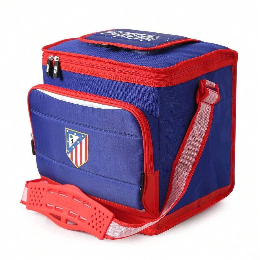 Atlético de Madrid 馬德里競技折疊式保溫食品袋，尺寸：29.5x22x27.5厘米，600D滌綸面料，帶拉鍊的保溫隔層和肩帶 - 選項 2 - 查看 1