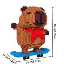 850pcs Capybara Skateboard Mini Building Blocks Set, Cute Creative Team Puzzle Game, DIY Handmade Small Particle Stacking Stress Relief Adult Toy, Birthday Party Decoration, Room Decor Craft, Valentine's Day, Christmas, Halloween Gift - Multicolor - View 4