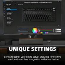 AULA F75 Custom Mechanical Keyboard, 75% Layout, Gasket Mount, Knob, Hot-Swappable Switches, PBT Keycaps, RGB Backlight, Wired Connection - View 10