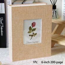 1pc Linen Photo Album, High-End Display Window Design, Acid-Free Inner Pages, Holds 26 Pages, 100 Photos, 4x6/5x7/8*10 Photos, Suitable For Family Memories, Wedding Keepsakes, Anniversary Gifts, Memory Album, Photo Storage, Home Decor Essential - Multicolor - View 16