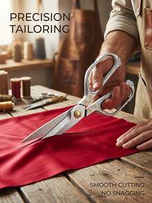 Heavy Duty Tailor Scissors, Sharp Stainless Steel Fabric Shears With Ergonomic Handle, Multi-Purpose Clothing Cutting Scissors, Professional Hand Cutting Shears For Fabric, Leather, Canvas, DIY Sewing, Home Tailoring Hand Tools - Multiple Colors - View 4