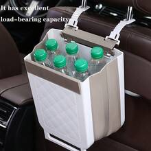 Foldable Car Backseat Trash Can Multi-Functional Hanging Storage Box Waterproof Auto Interior Garbage Bin Organizer With A Mobile Phone Holder - Multicolor - View 4