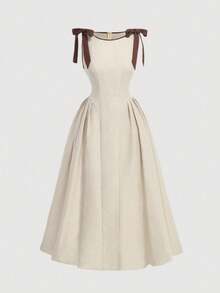 YTJ6 Popular Women's Short Dress - 卡其色 - 查看 1